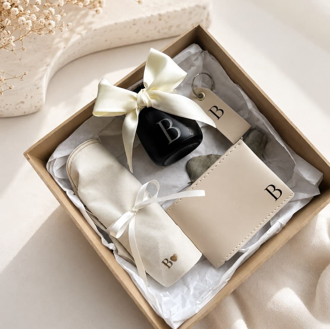 Kits de presente personalizados.